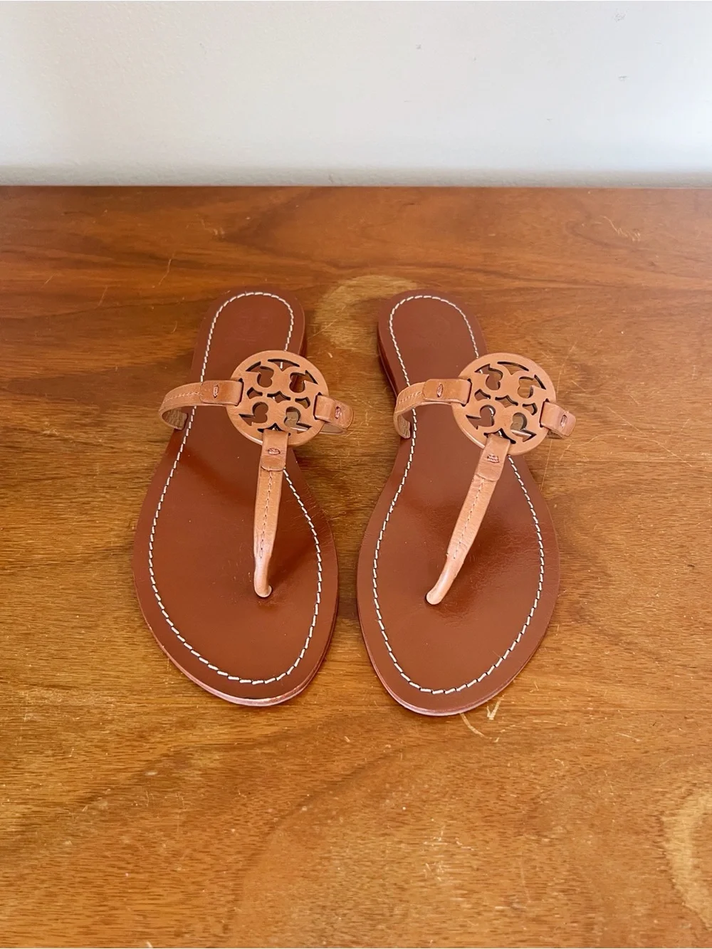 Tory Burch • Mini Miller Gabriel Flat Thong in Royal Tan brown leather sandal
